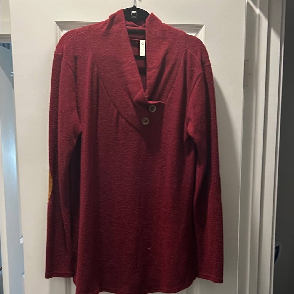 Sun n Moon Women's Burgundy Cowl Neck Sweater